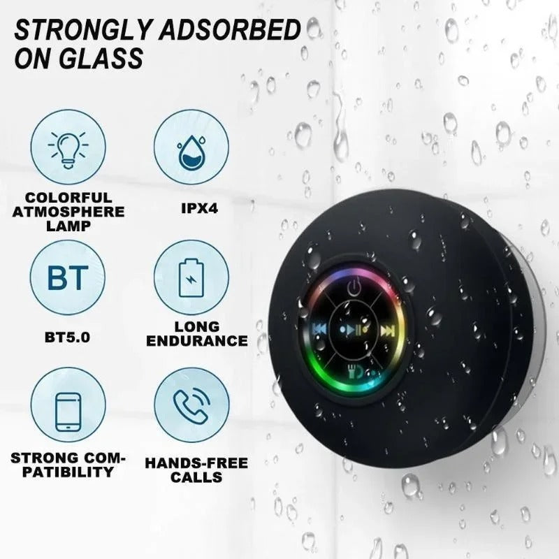 PORTABLE WATERPROOF SUCTION SPEAKER (CAN BE PLAYED IN THE SHOWER!)