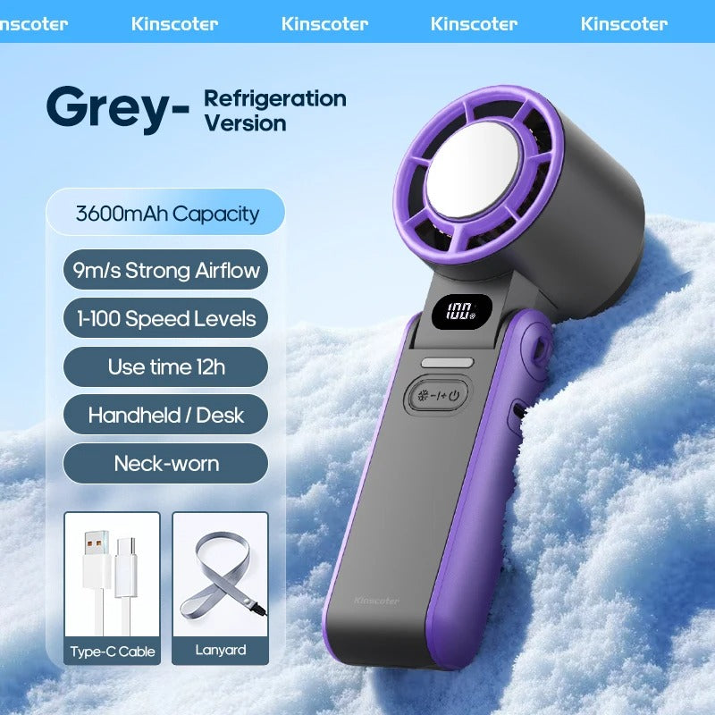 PORTABLE FAN WITH BUILT IN AC-COOLING TECHNOLOGY.