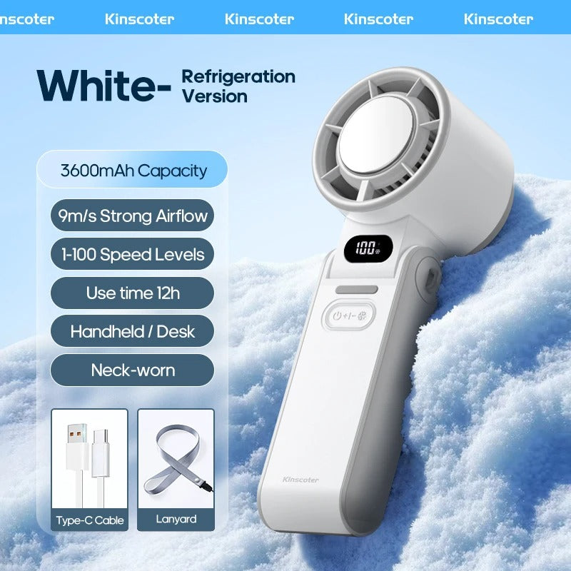 PORTABLE FAN WITH BUILT IN AC-COOLING TECHNOLOGY.