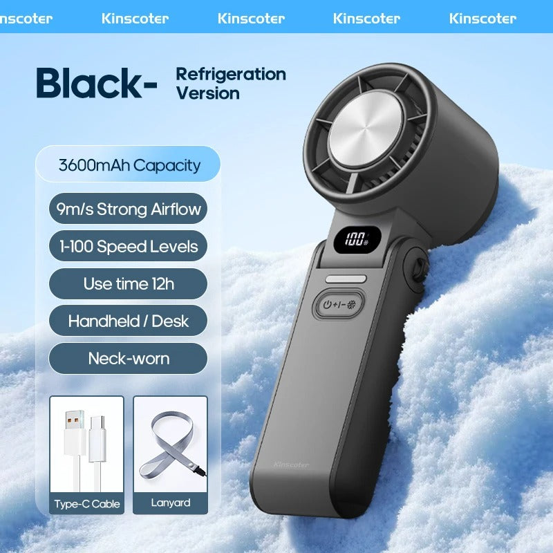 PORTABLE FAN WITH BUILT IN AC-COOLING TECHNOLOGY.