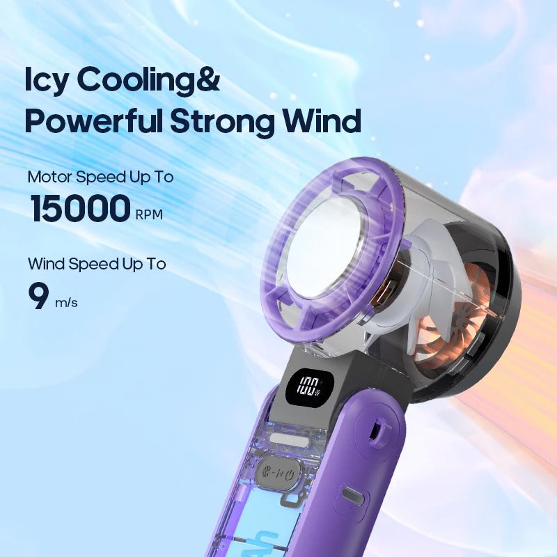 PORTABLE FAN WITH BUILT IN AC-COOLING TECHNOLOGY.